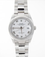 Pre-Owned 36mm Rolex Stainless Datejust with White Roman Dial